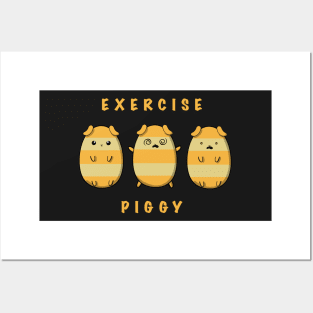 Exercise Guinea Piggy- cute guinea pigs starjumping workout Posters and Art